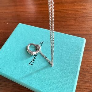 Tiffany Elsa Peretti open heart pendant necklace